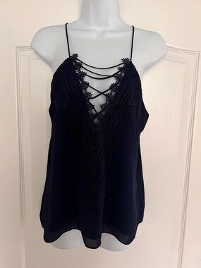 WAYF Posie Strappy Camisole Navy Blue Size M